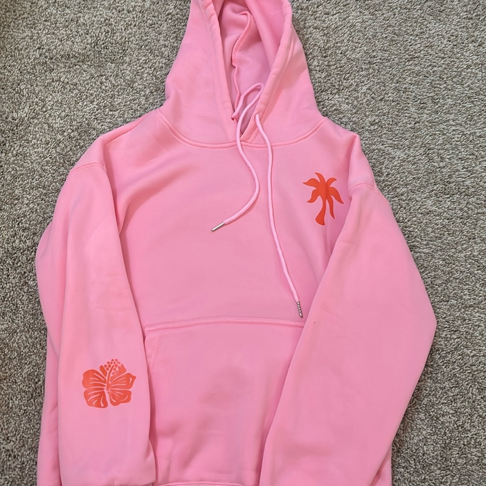 Pink palm puff sweatshirt Pink size XS